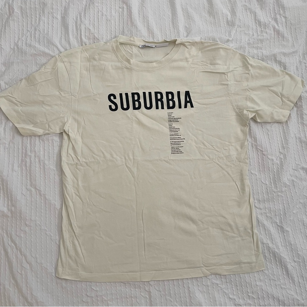 Pet Shop Boys x ZARA Suburbia Limited Edition Men's Cream T-Shirt Size XL